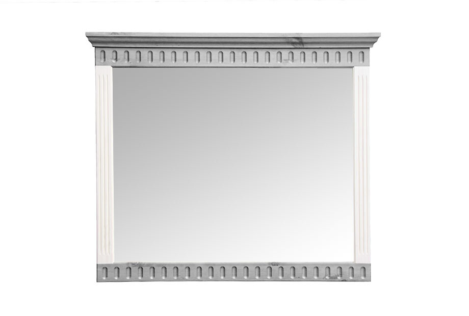 Зеркало в деревянной раме белый воск, серый &quot;Хельсинки&quot;