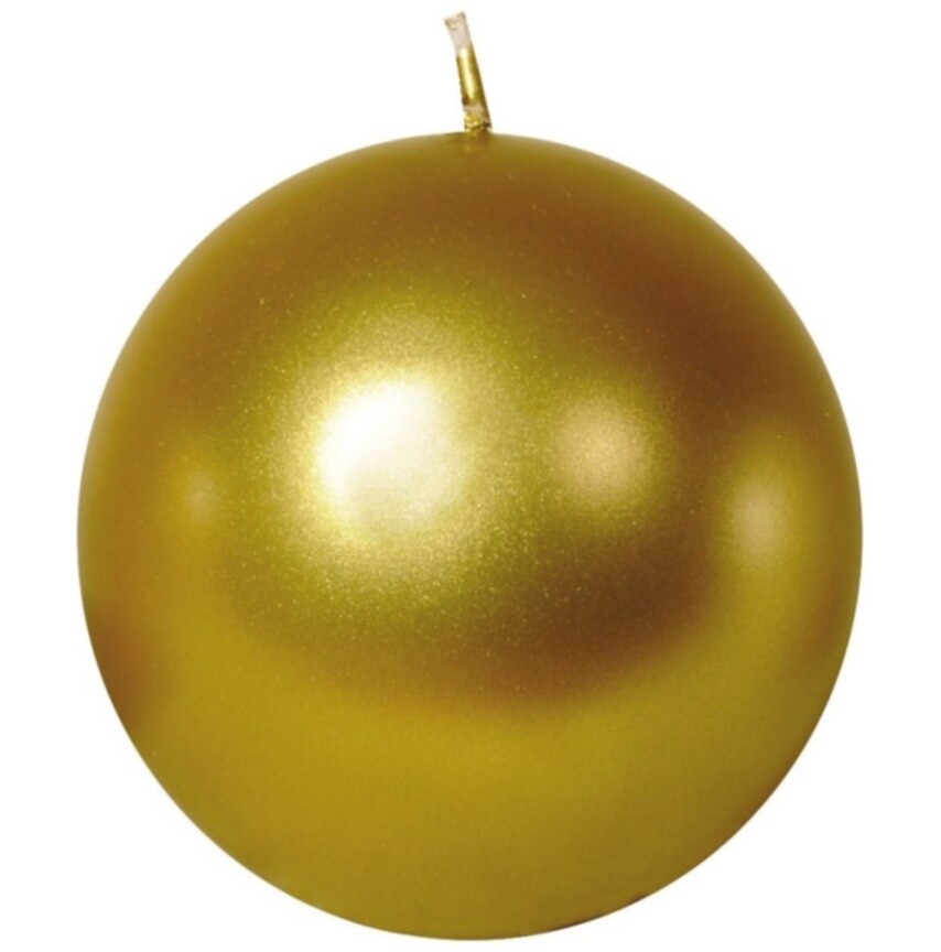 Свеча-шар золотая, 8 см