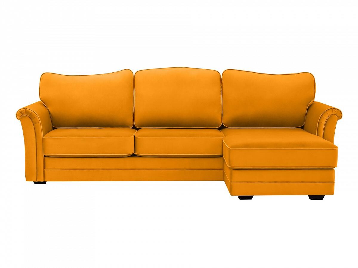 Угловой диван-кровать с оттоманкой правый желтый Sydney