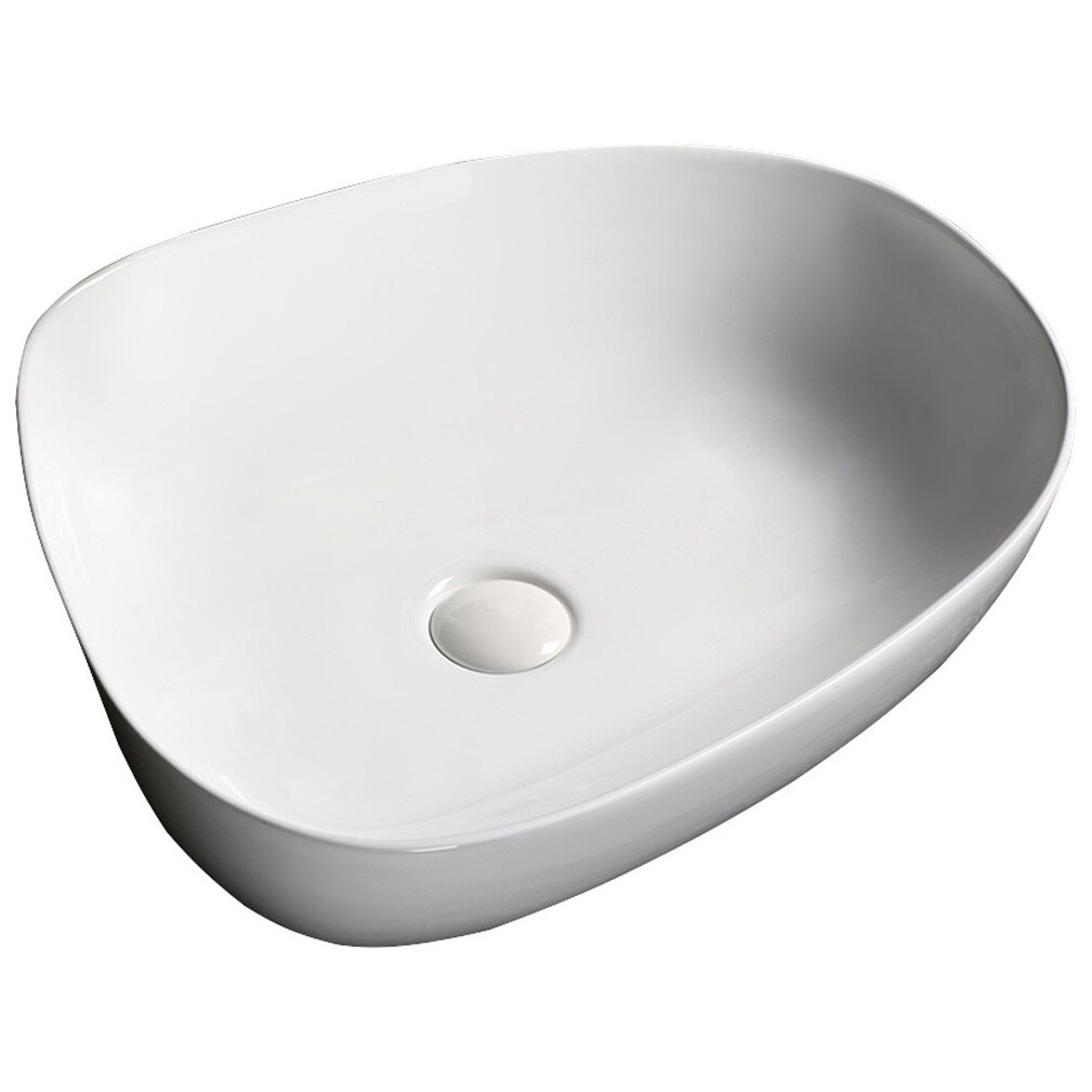 Раковина накладная фарфоровая ассиметричная 42х55 см белая Cerutti SPA CR0044C