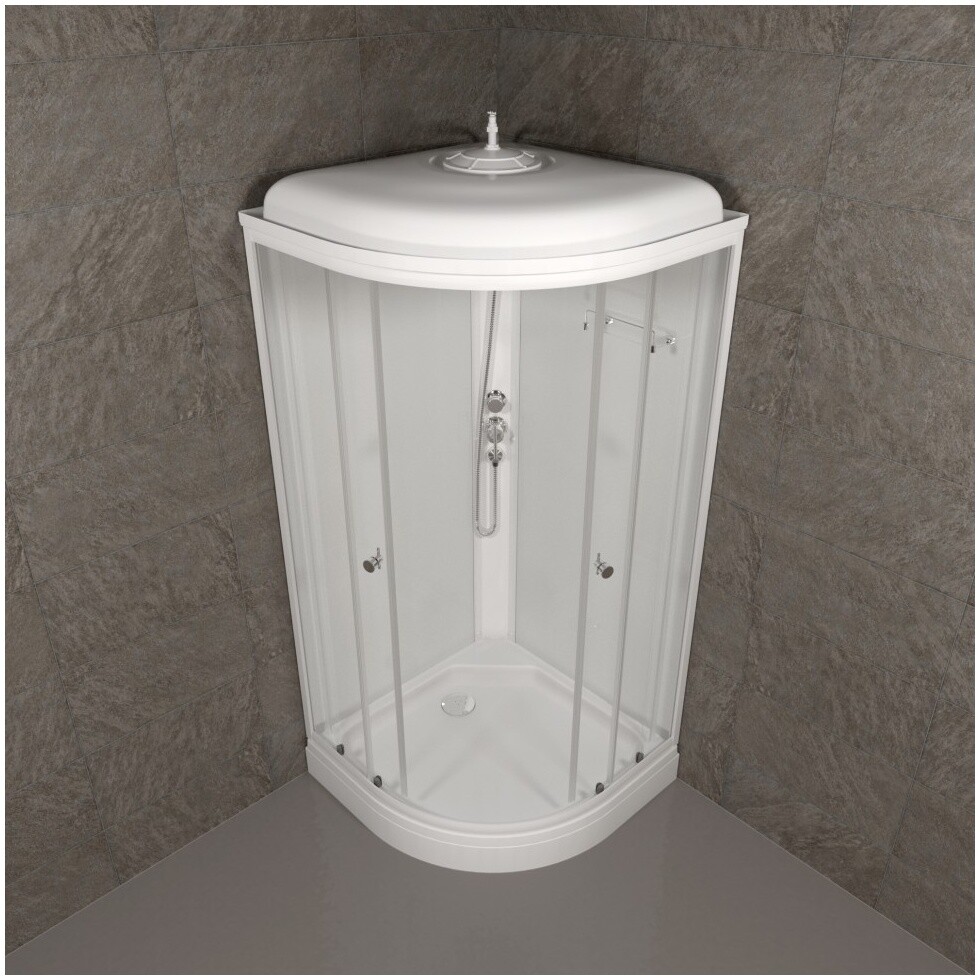 Душевая кабина четверть круга с низким поддоном 100х100 см белая Triton "Ультра А" Щ0000061833 - изображение 5