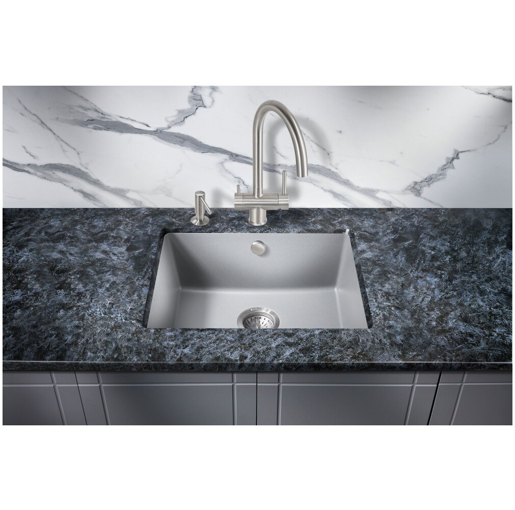 Мойка кухонная серый металлик Milacio Leon 55 Cuarzo MC.77083 - изображение 4