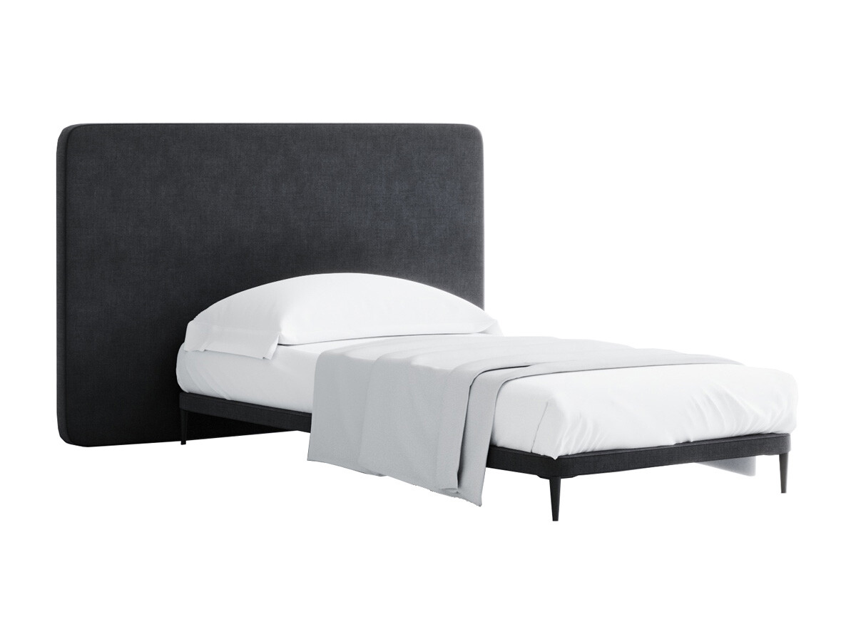 Кровать односпальная темно-серая 90х200 см Licata 900