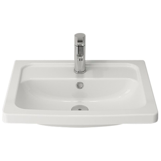 Раковина прямоугольная фарфоровая белая глянцевая Bocchi Taormina Pro 1004-001-0126
