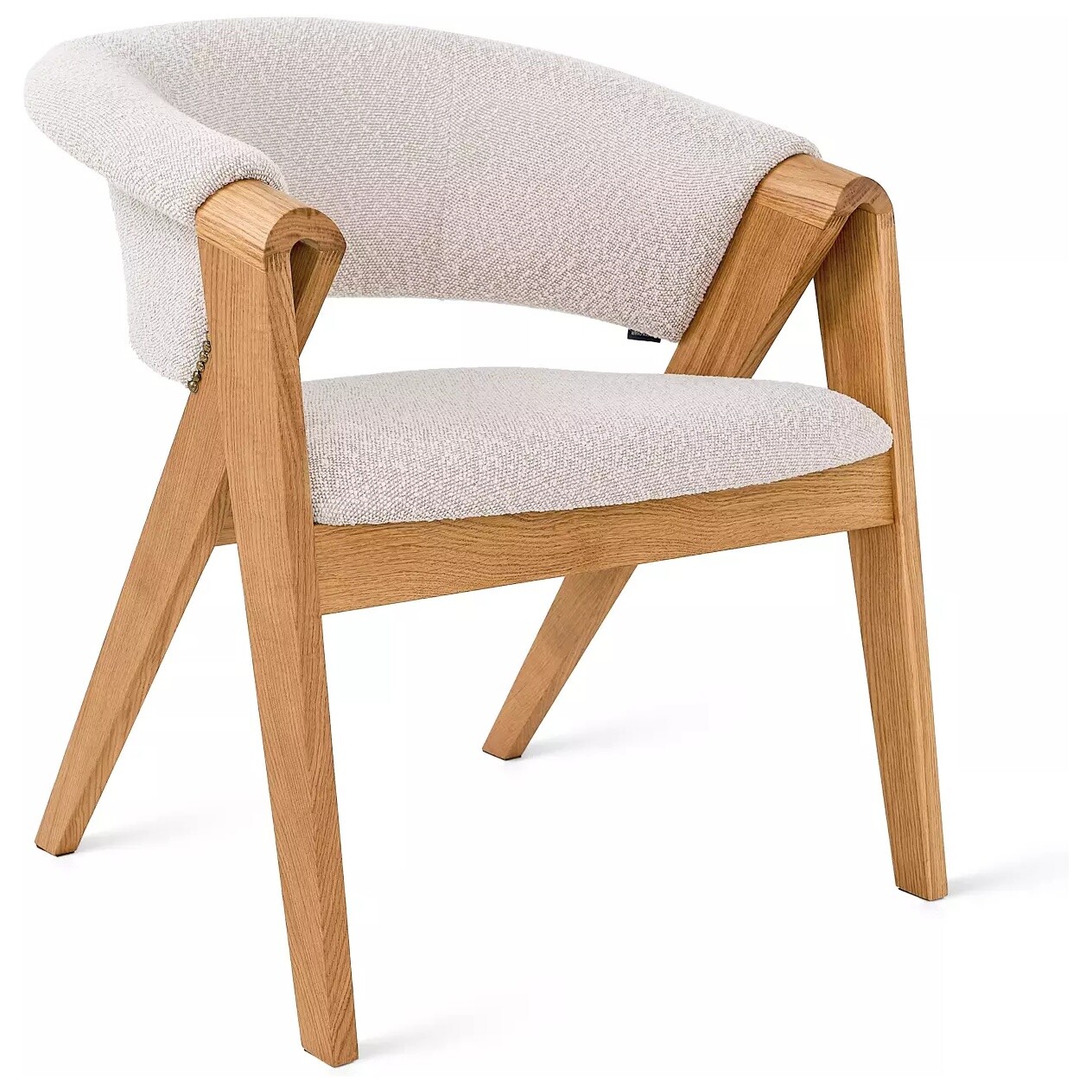 Кресло деревянное с мягким сиденьем серое, натуральное Lars