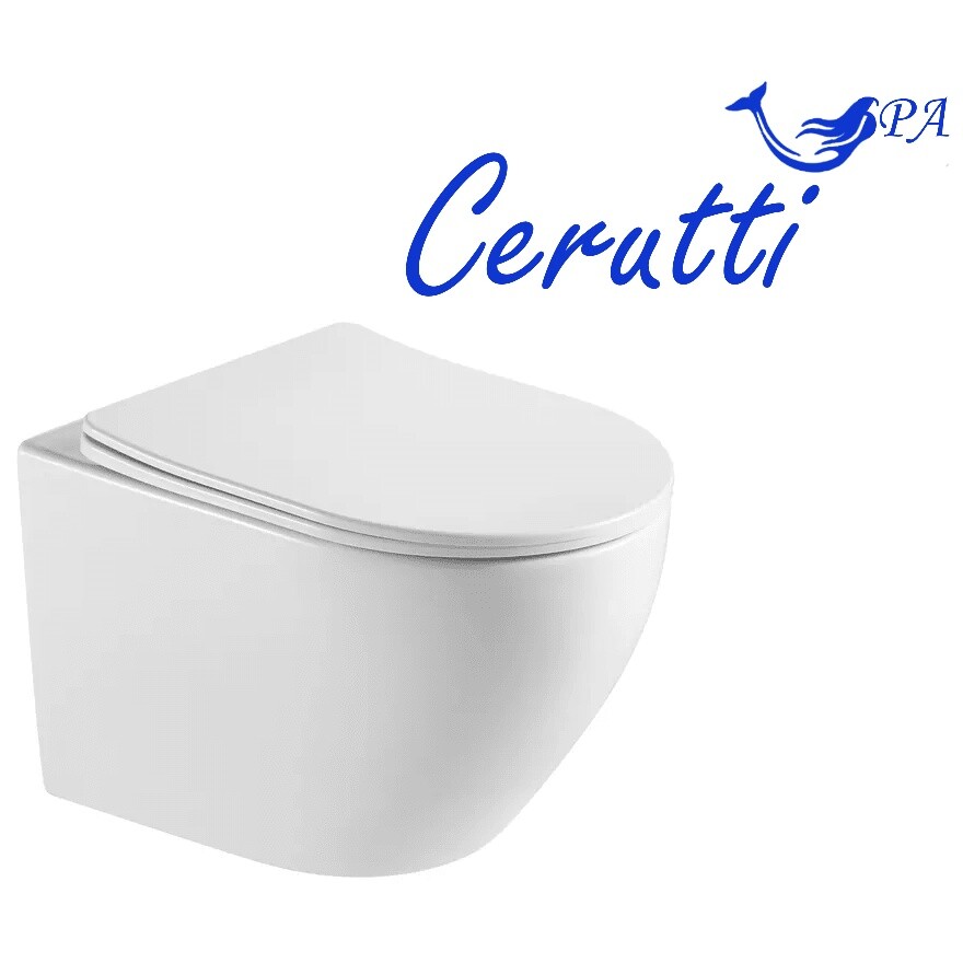 Унитаз подвесной безободковый с сиденьем микролифт белый Cerutti SPA Sella Aria CT7183 - изображение 5