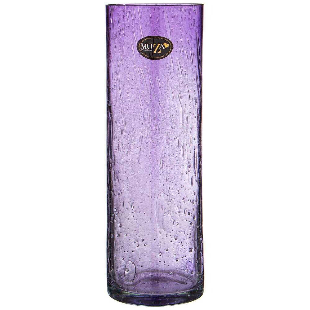 Ваза стеклянная 30 см фиолетовая Perfetti Lavender