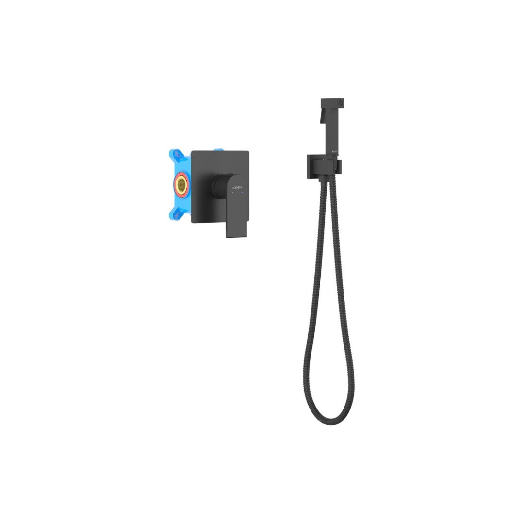 Гигиенический душ встраиваемый со смесителем черный Aquatek &quot;Лира&quot; AQ1419MB
