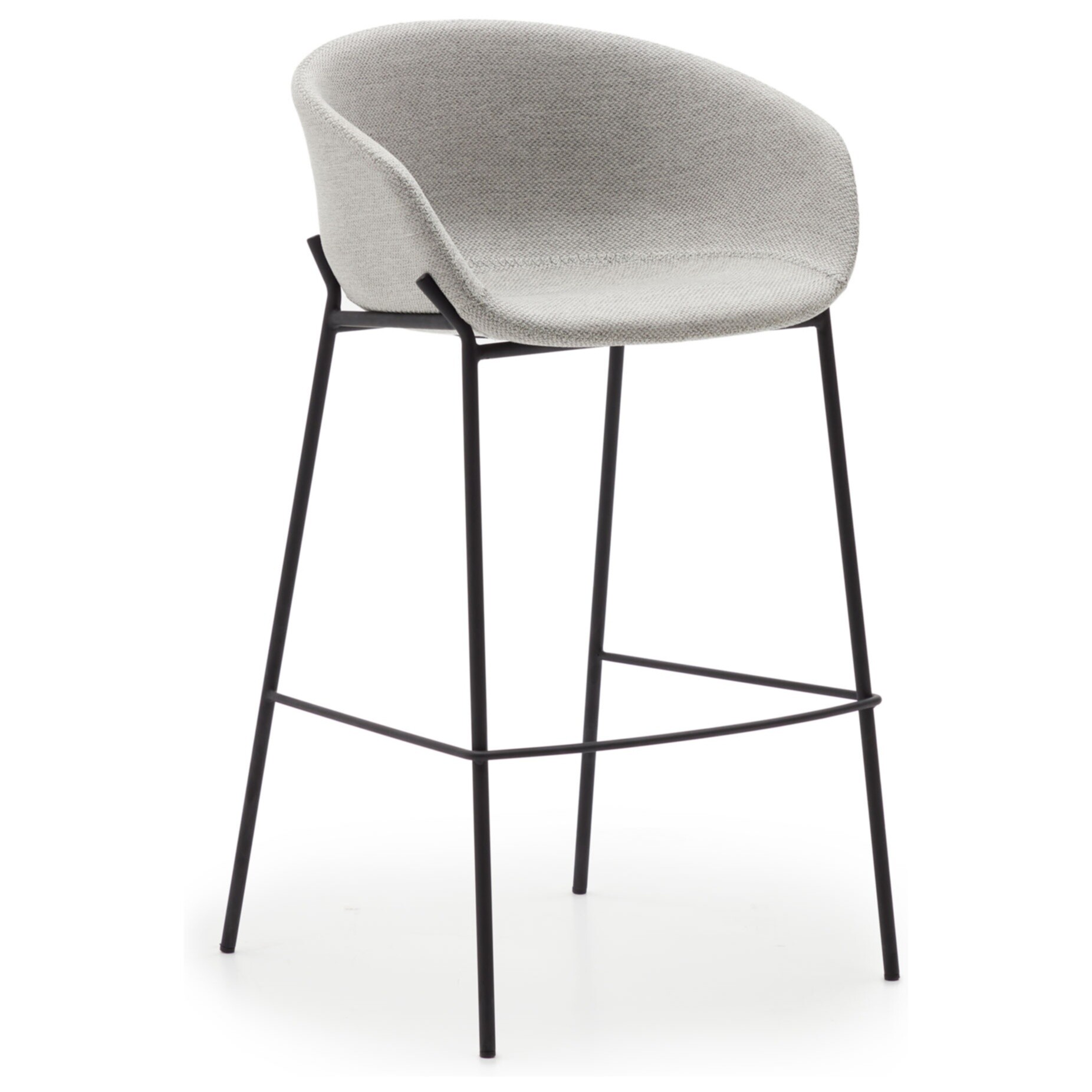 Барный стул с мягким сиденьем светло-серый Yvette от La Forma