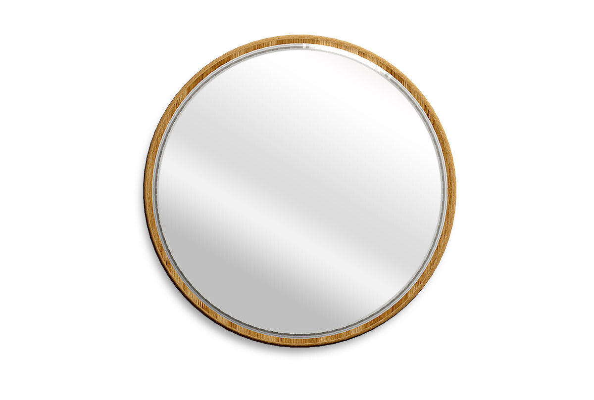 Зеркало настенное круглое светло-коричневое Wallstreet
