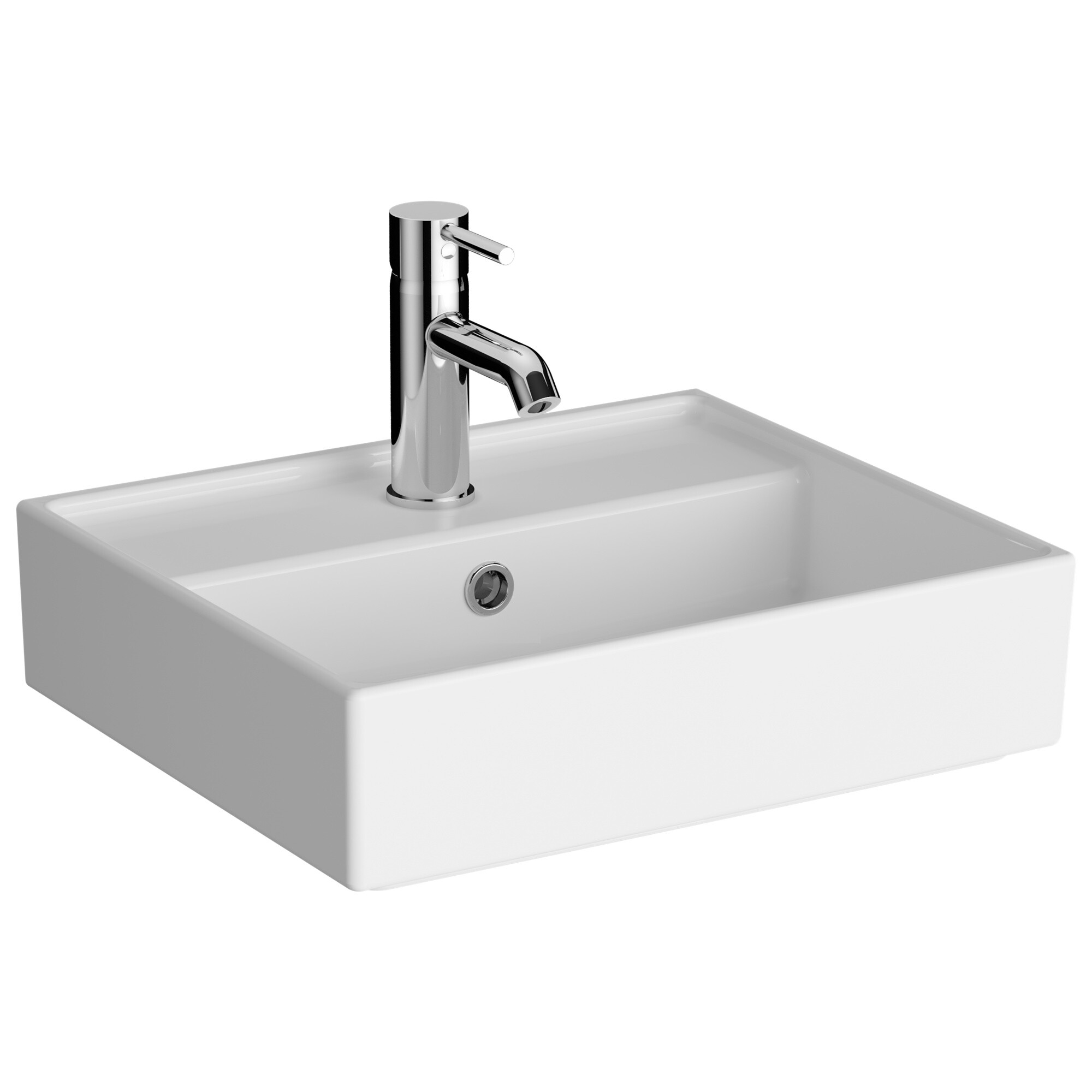 Раковина накладная фарфоровая прямоугольная 38х45 см белая Vitra ArchiPlan 7400B003-0001