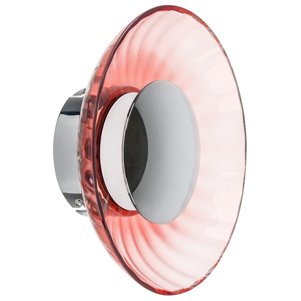 Светильник настенный светодиодный круглый розовый, хром Celesta 809012