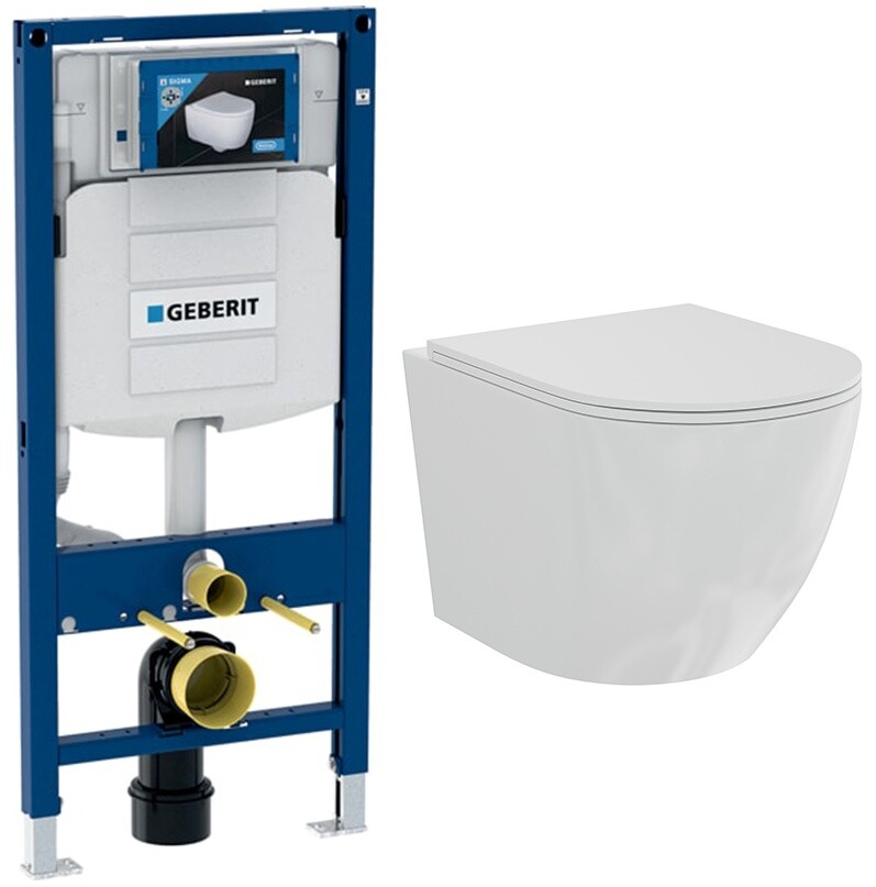 Унитаз подвесной белый Creto Cer C1 Plus 1001-002Cer-C1W-1 с инсталляцией Geberit Duofix UP320