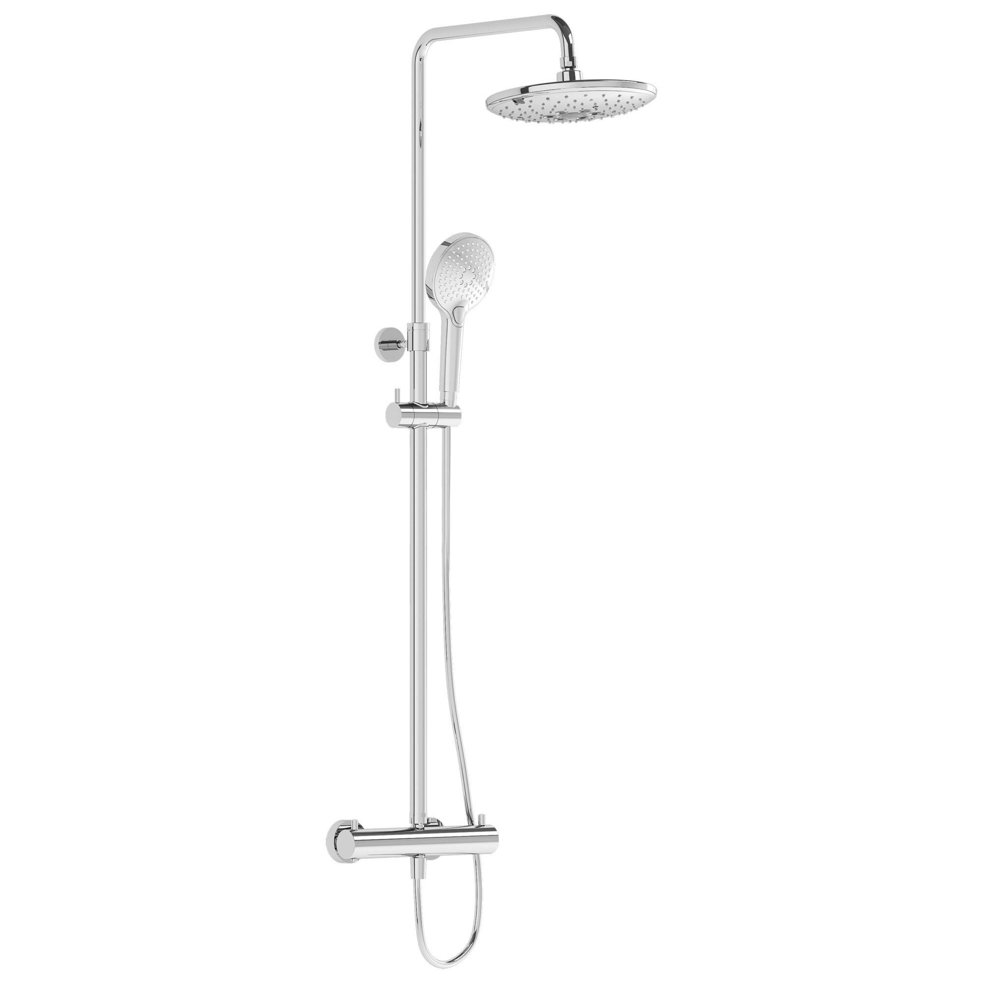 Душевой комплект с верхним душем и лейкой хром Vitra Aquaheat Bliss 240 2F A47205EXP