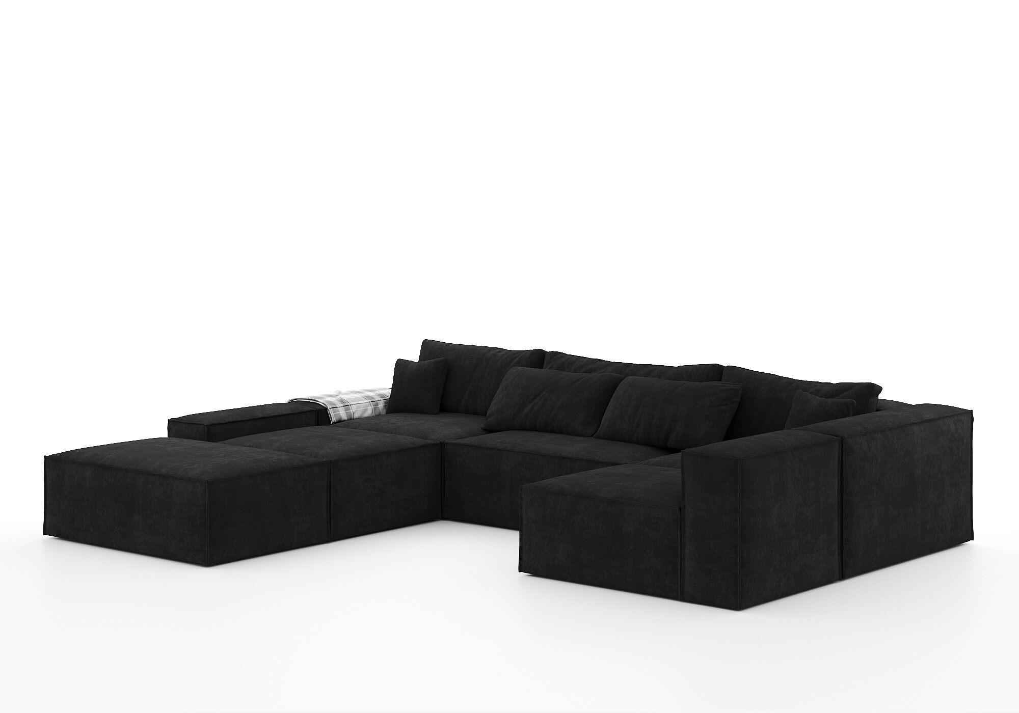 Угловой модульный диван черный Haro 6