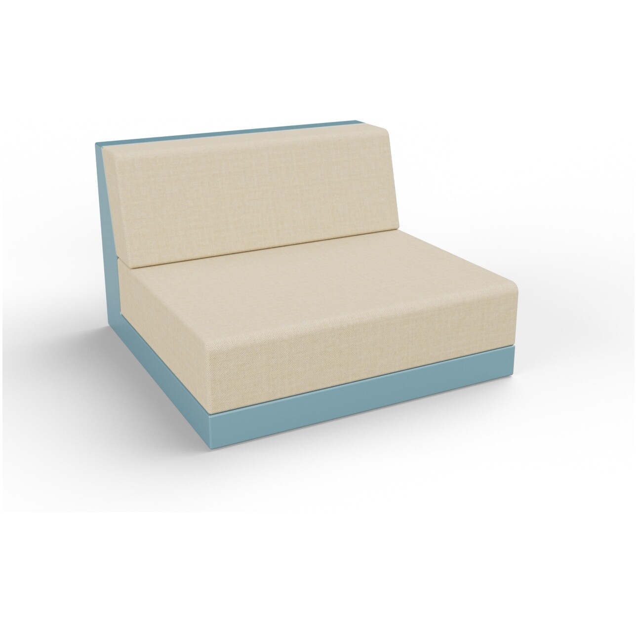 Модуль дивана прямой пластиковый с подушками бирюзовый, бежевый Quarter modular