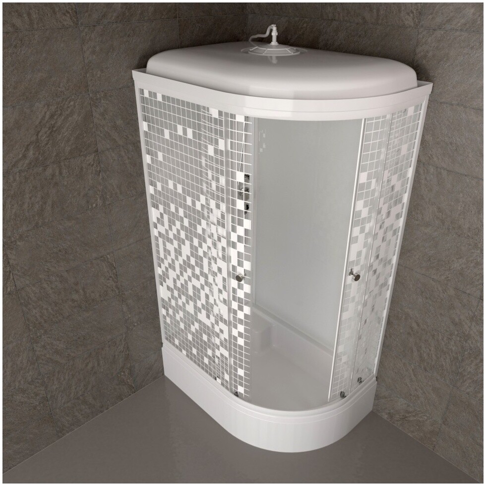 Душевая кабина ассиметричная левая со средним поддоном 120х80 см белая Triton "Коралл В" Щ0000061817 - изображение 5