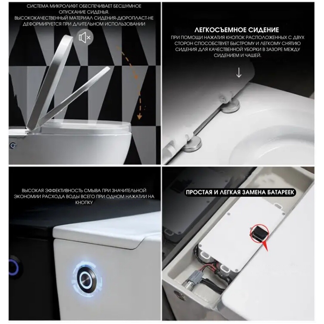 Унитаз напольный безободковый с импульсным смывом белый Cerutti SPA Disgraza Pulse CT7269 - изображение 10