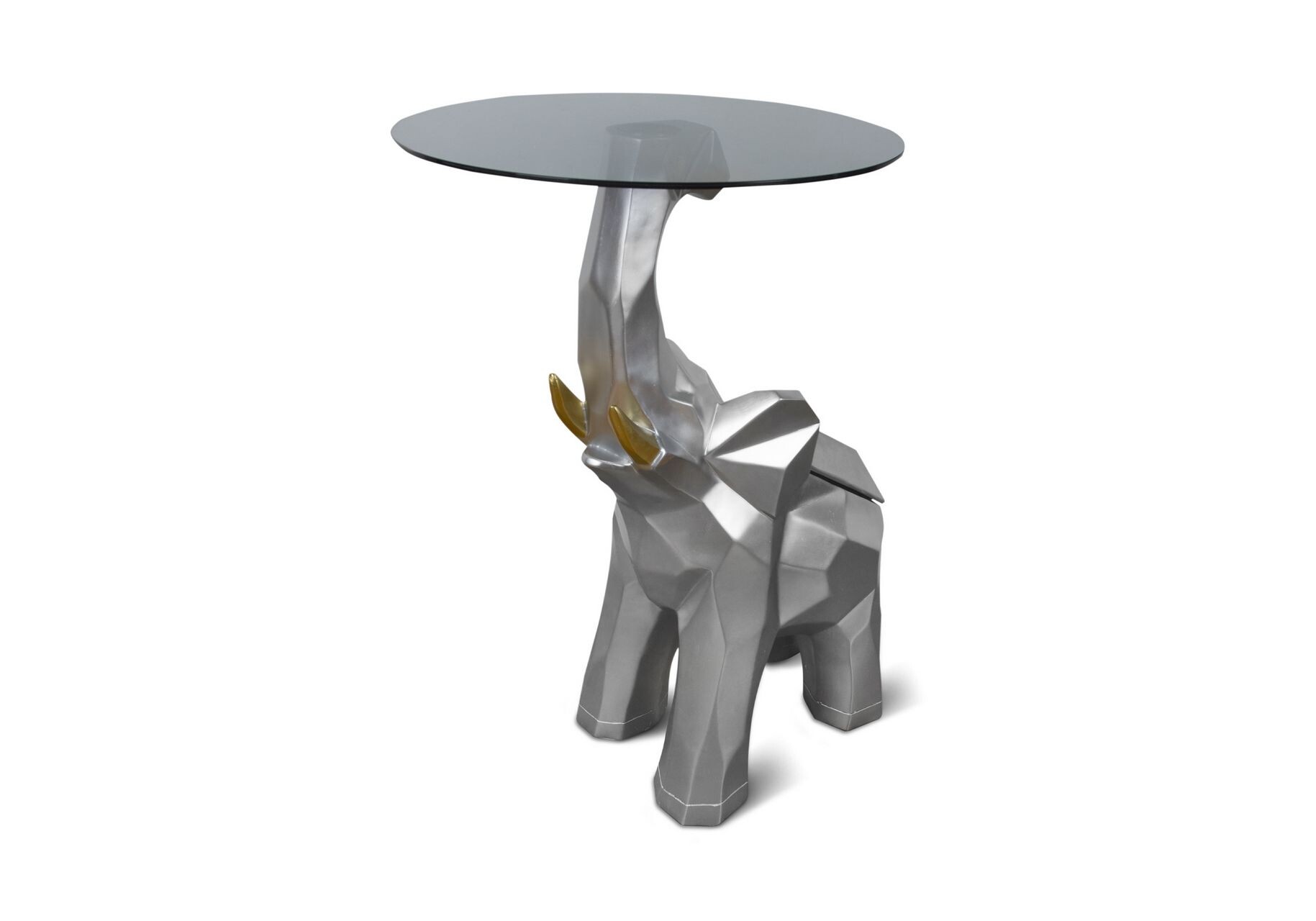 Журнальный столик, статуэтка - слон с подносом (хром) MY-D129
