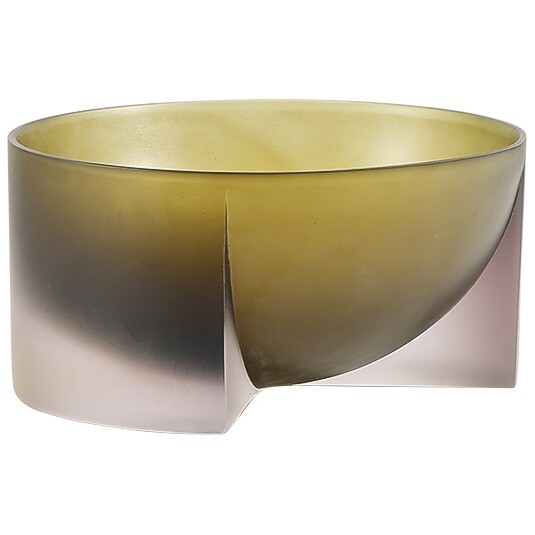 Чаша декоративная из полисмолы круглая 24 см зеленая Transparent Green bowl