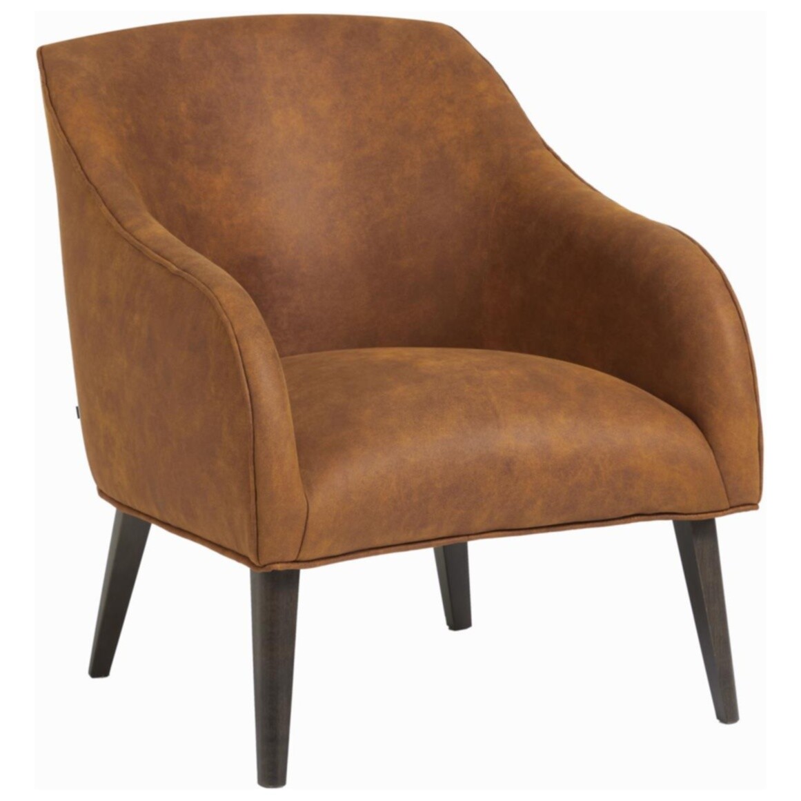 Кресло с мягкими подлокотниками светло-коричневое с ножками венге Lobby от La Forma
