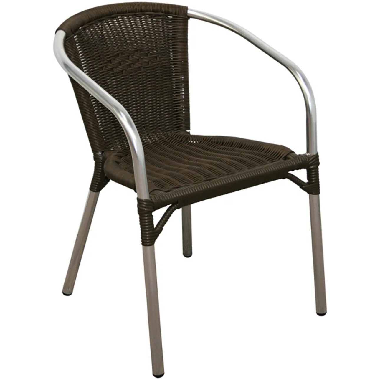 Кресло плетеное с подлокотниками коричневое San-Remo