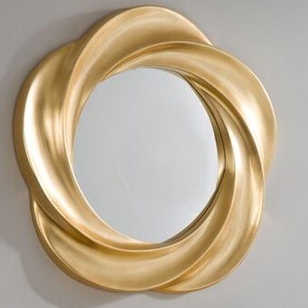 Зеркало настенное круглое 95 см золото Dupen
