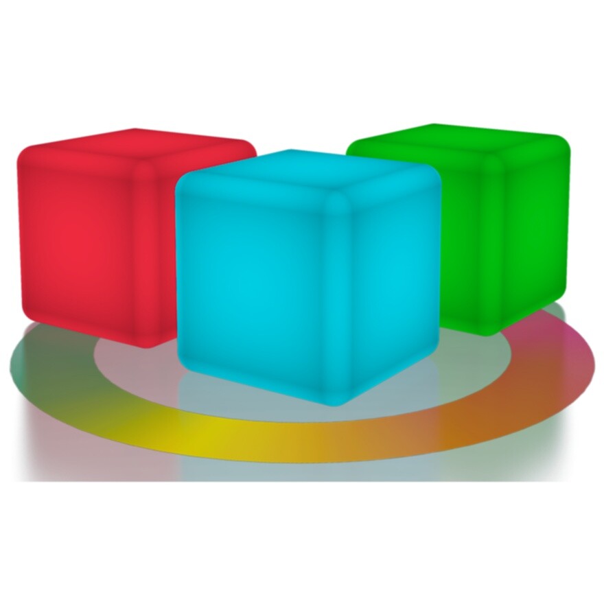 Светильник-куб декоративный c подсветкой от батареек белый Snow White RGB ACC Cube 30