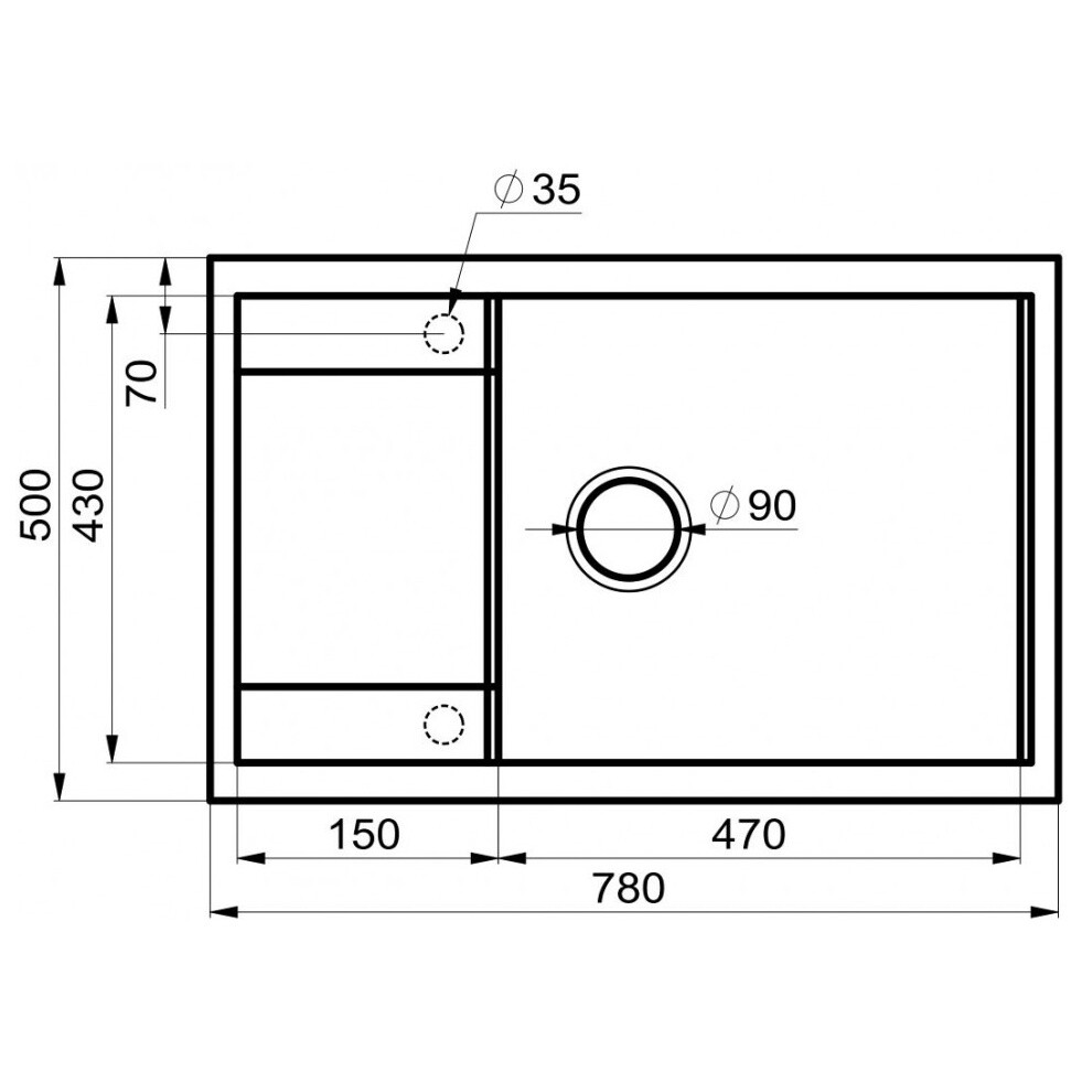 Мойка кухонная черная матовая Milacio Navarra 78 Cuarzo MC.77051 - изображение 6