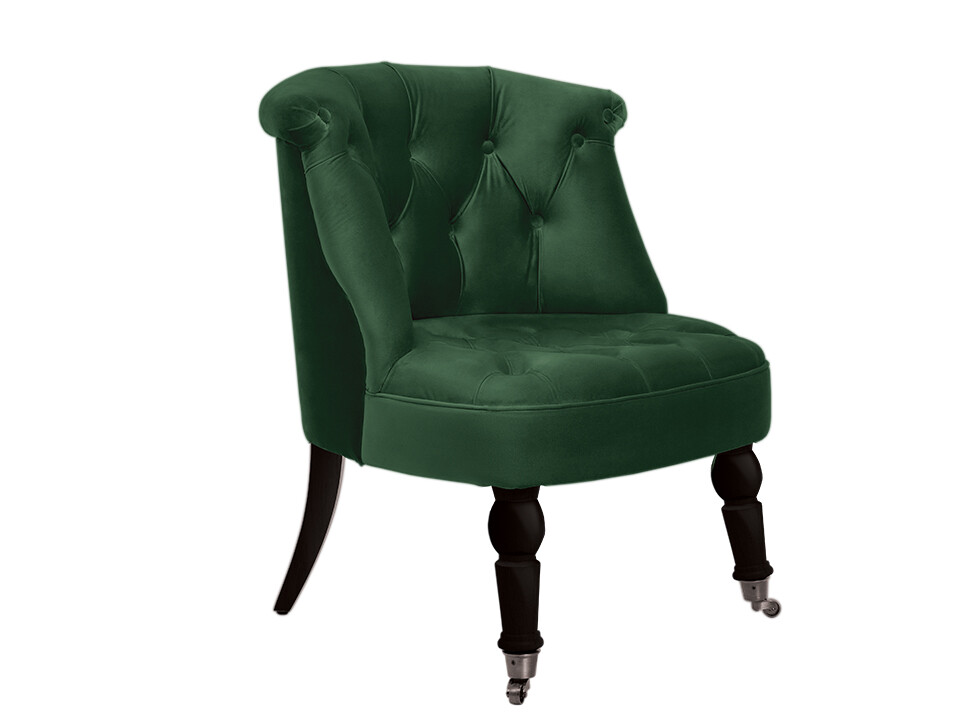 Мягкое кресло на черных ножках зеленое Visconte