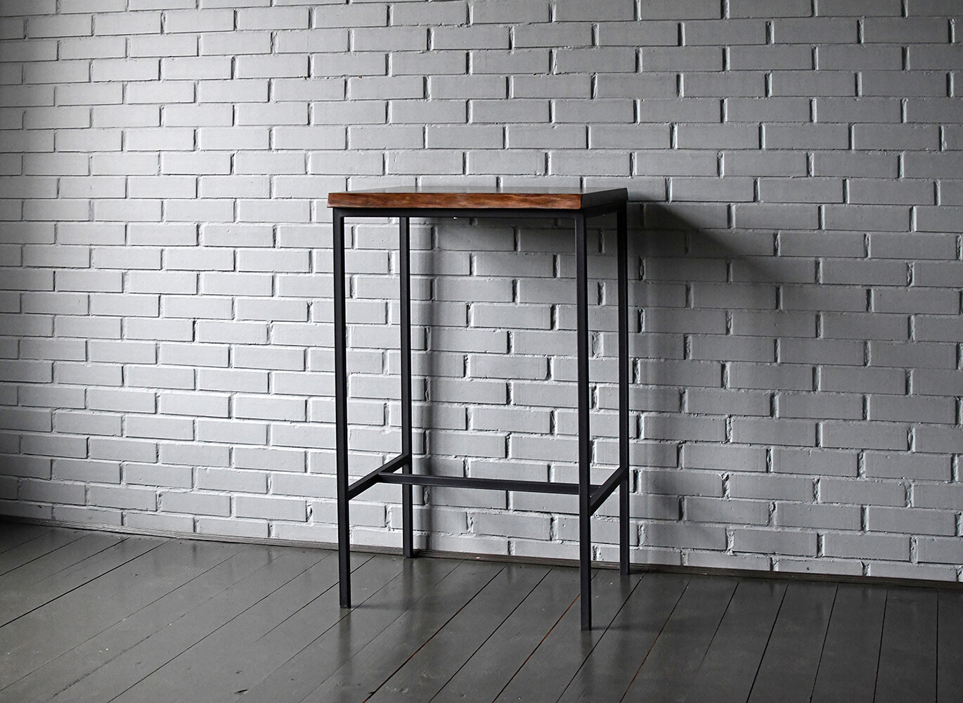 Барный стол с деревянной столешницей коричневый Dub 04