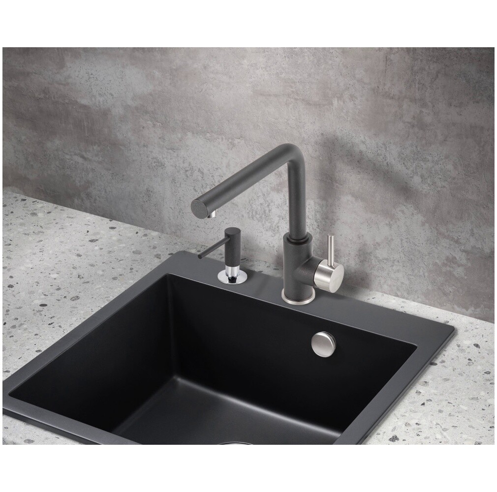 Смеситель для кухни однорычажный черный матовый Milacio Ultra MCU.555.MB - изображение 5