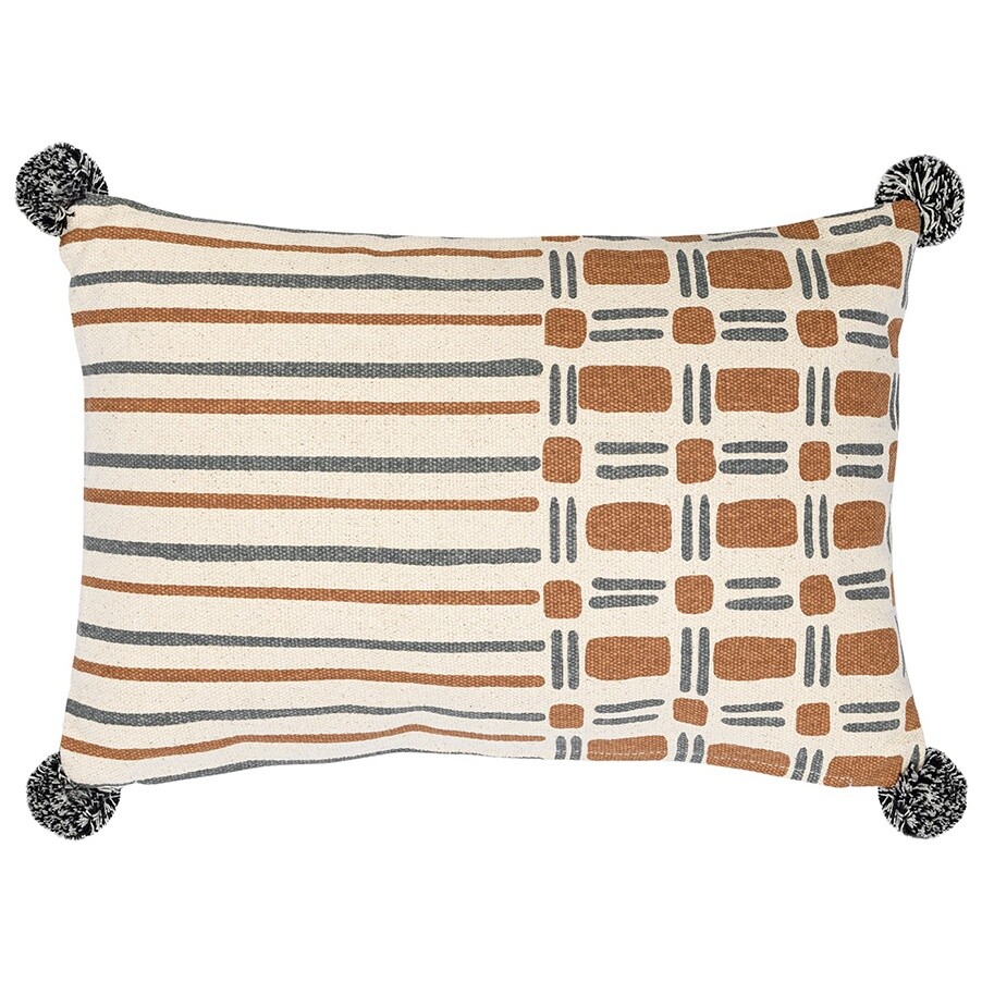 Подушка с геометрическим рисунком 45х30 см коричневая Abstract Play. Ethnic