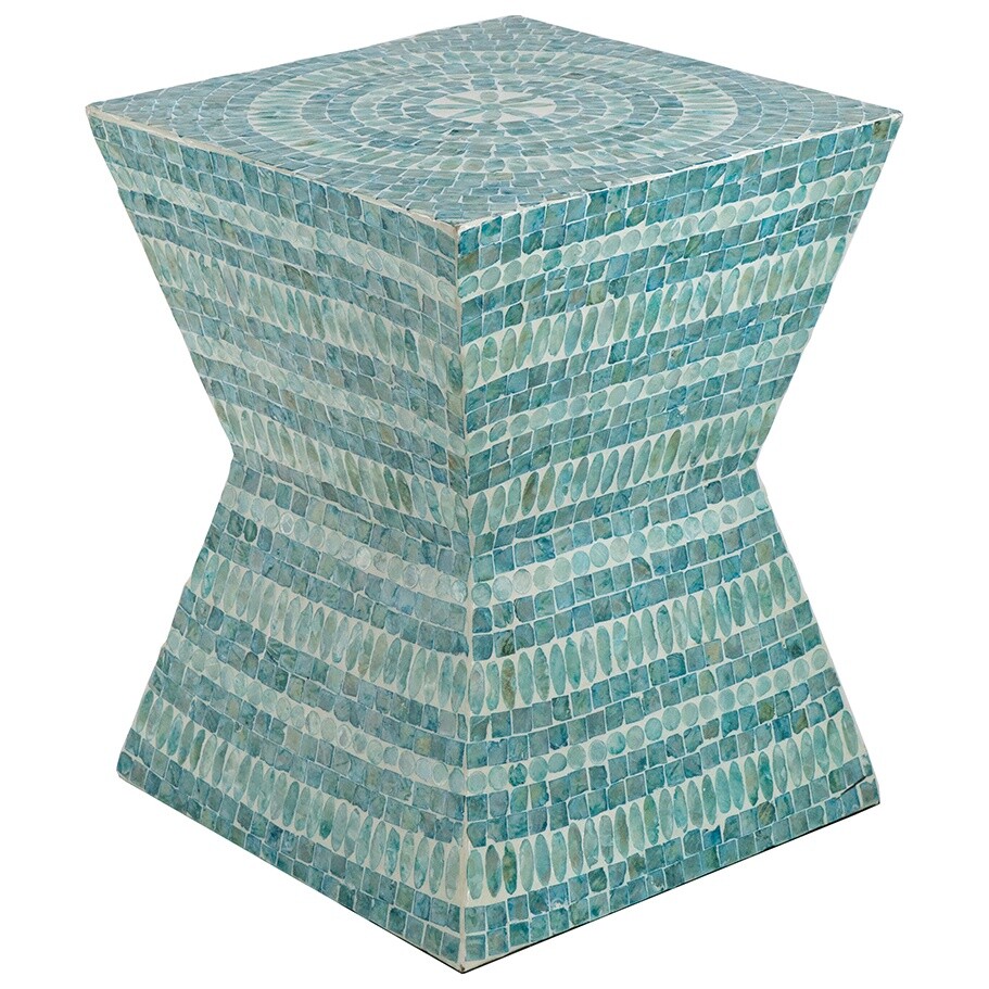Столик приставной с мозаичным рисунком голубой