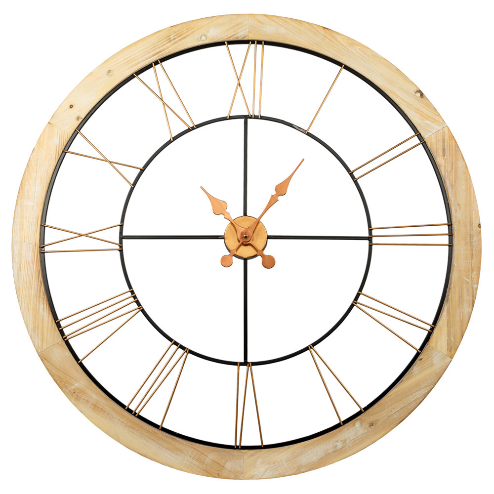 Часы настенные круглые коричнево-бронзовые «Агдаль»