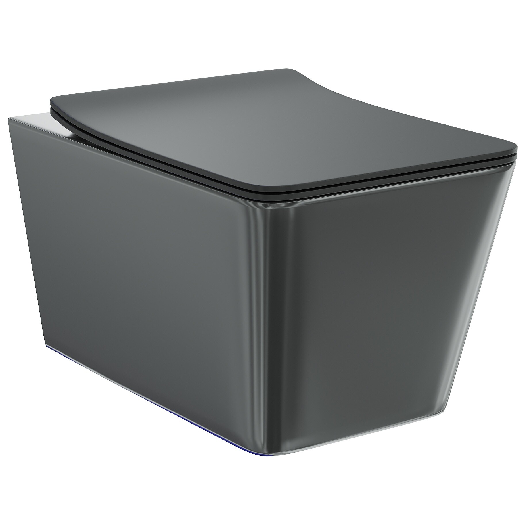 Унитаз подвесной безободковый с сиденьем черный Creto Logan L2 1002-002-L2BLMAT