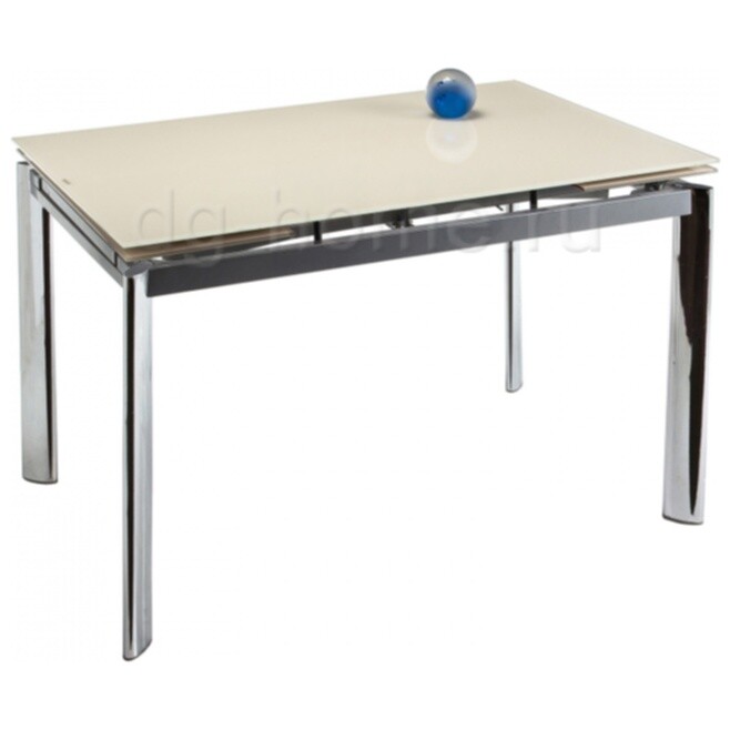 Обеденный стол раздвижной стеклянный бежевый 120-181 см Cubo