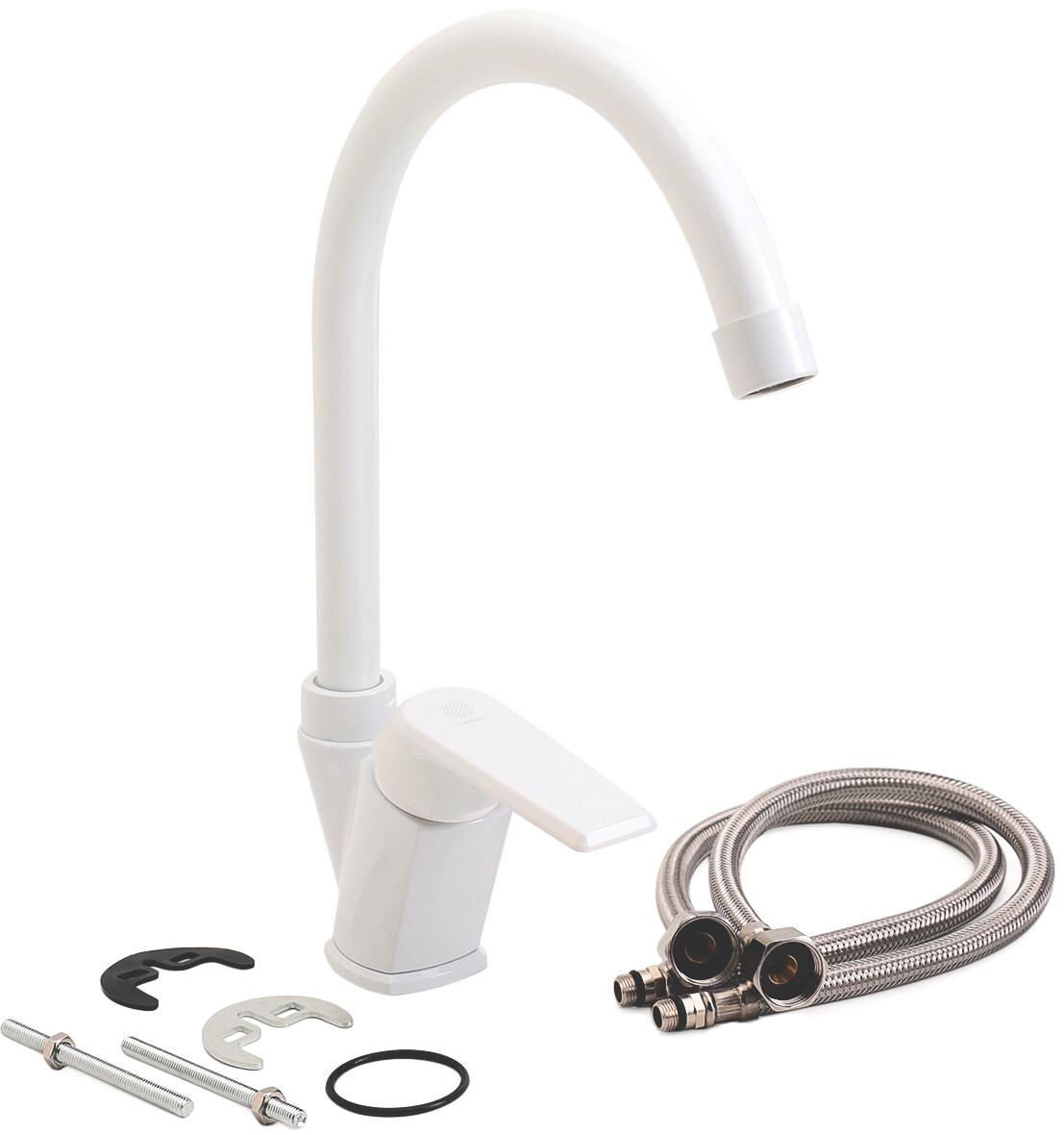 Смеситель для кухни однорычажный белый Domaci "Равенна" SM-01w - изображение 8