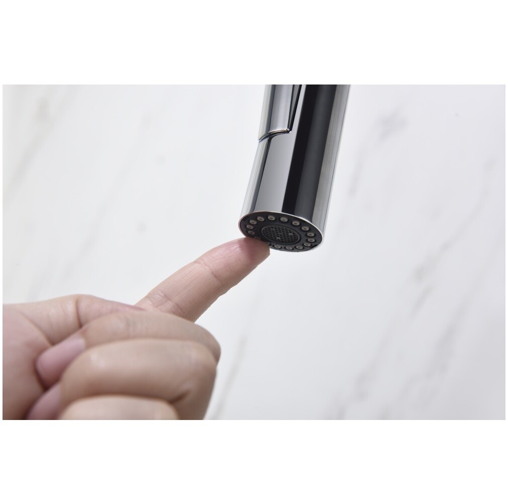 Смеситель для кухни с вытяжным изливом хром Aquatek "Лугано" AQ1784CR - изображение 6