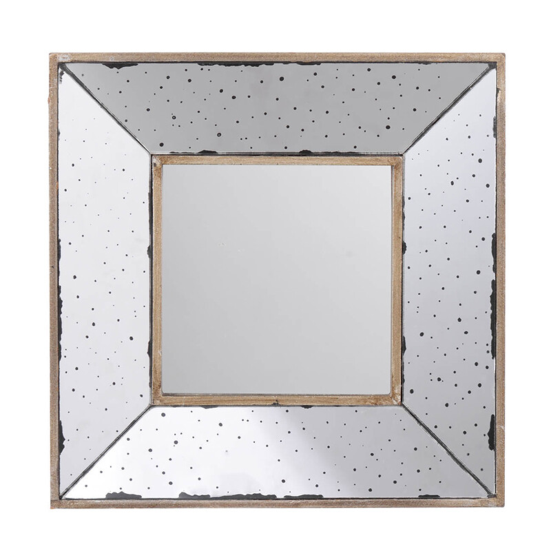 Зеркало настенное квадратное 31х31см золото Glasar