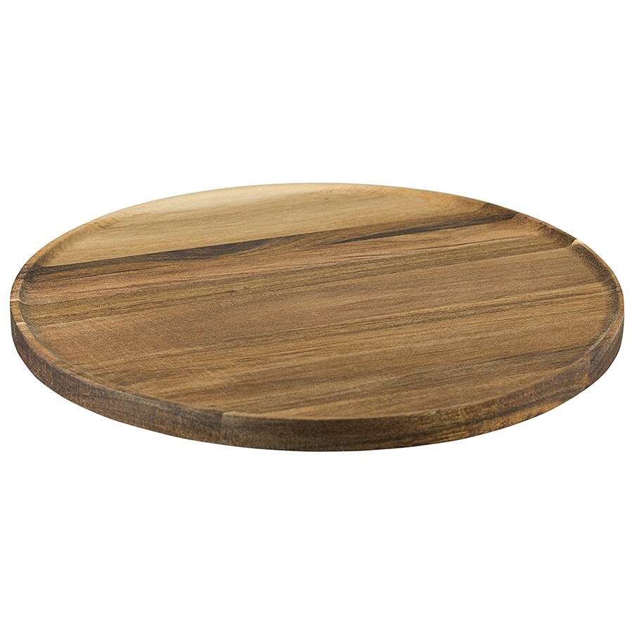 Блюдо сервировочное деревянное круглое 26 см коричневое Tibo