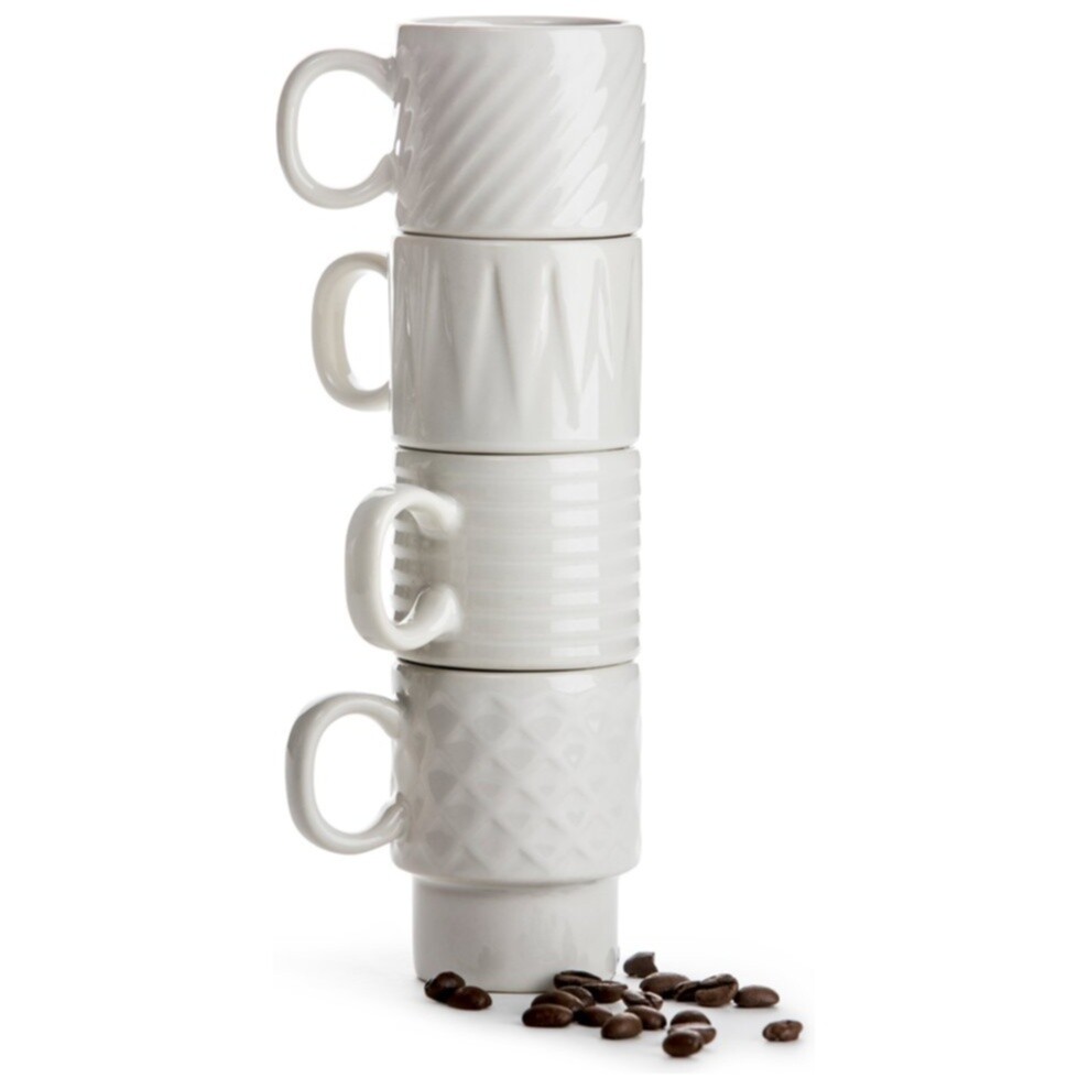Кружка керамическая 100 мл для эспрессо белая Coffee and More, 4 шт