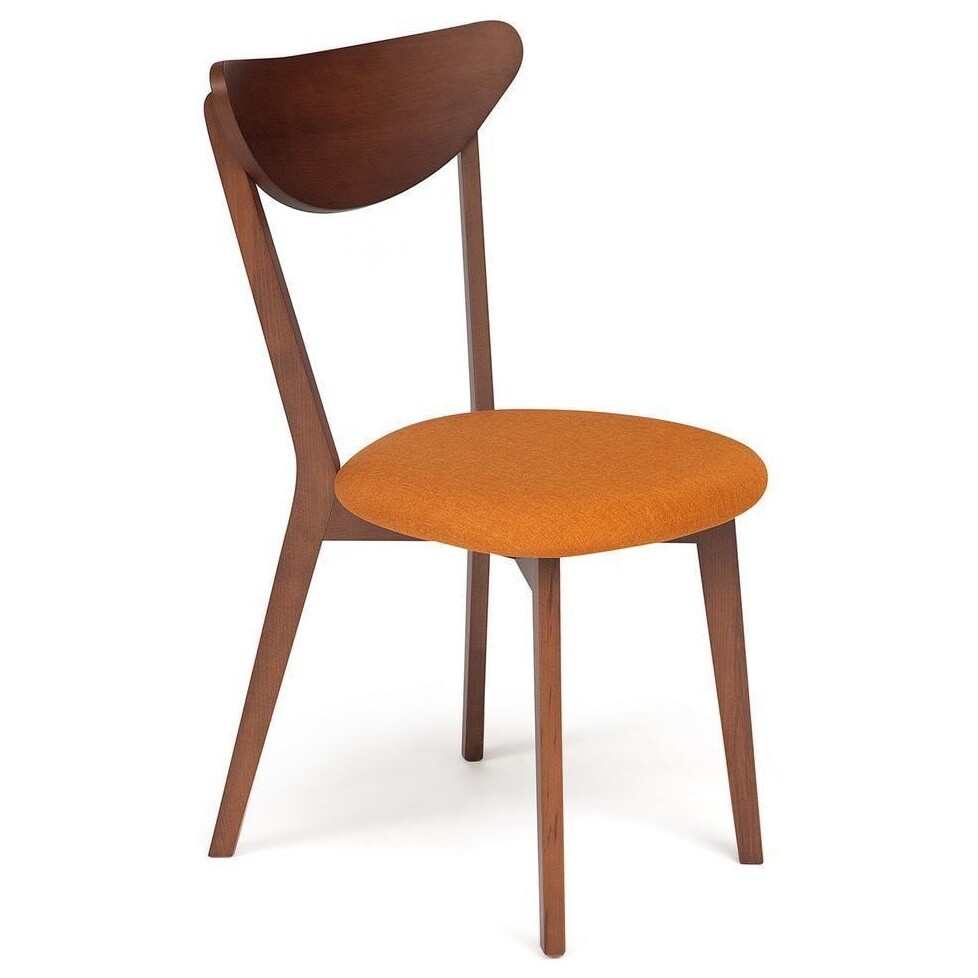 Стул деревянный с мягким сиденьем оранжевый, коричневый Maxi 2 шт