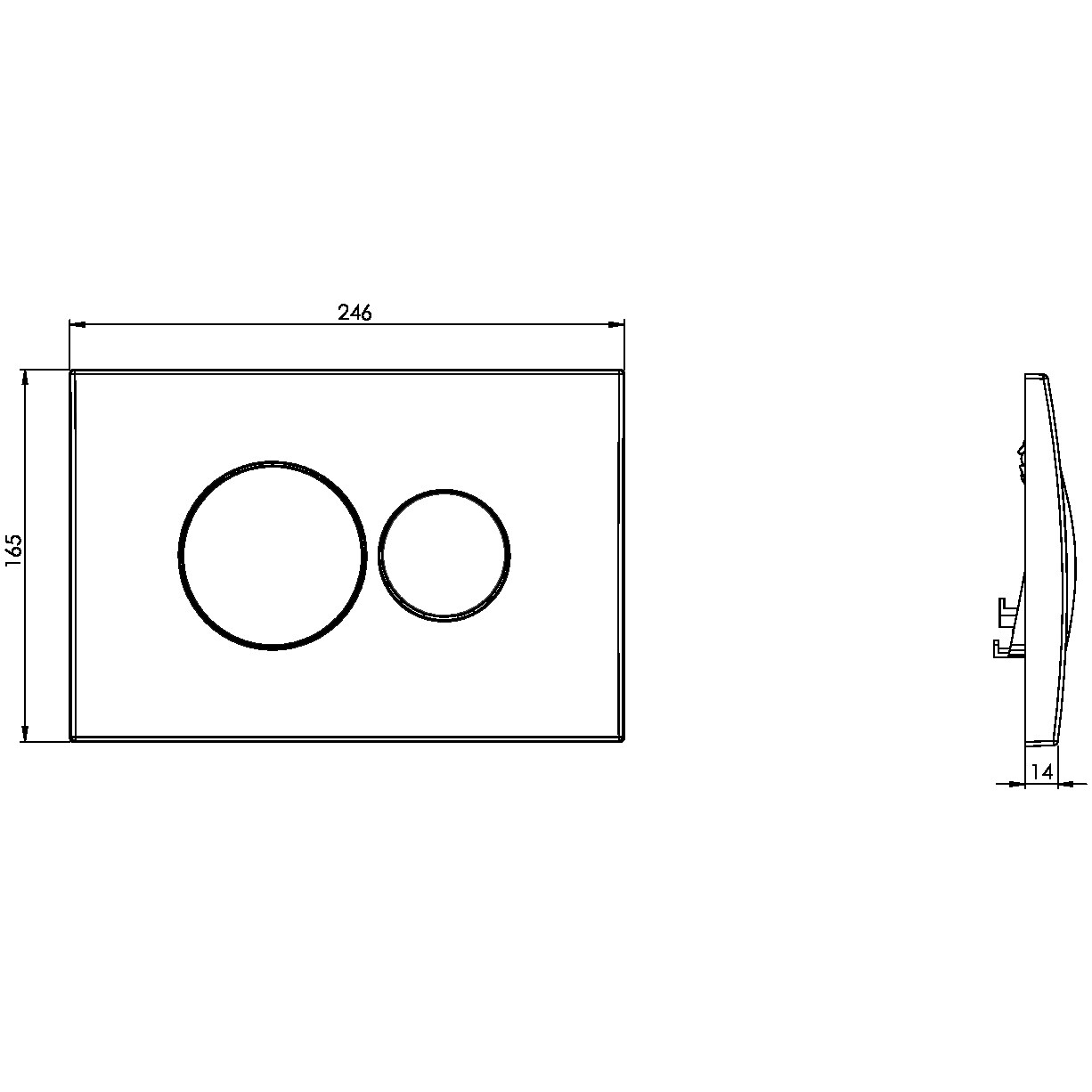 Кнопка смыва для унитаза 16,5х24,6 см золотая Diwo 7315 - изображение 8