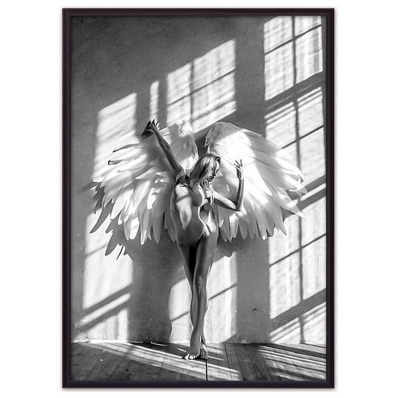 Постер в алюминиевом багете 40х60 см &quot;Девушка-ангел №1&quot;