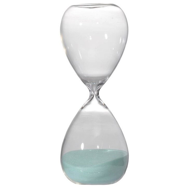 Часы настольные песочные стеклянные на 60 минут 26 см голубые 73229-JADE