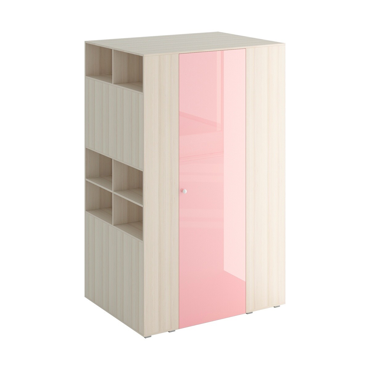 Шкаф для одежды в корпусе ясень коимбра 224х140 см розовый глянец Play