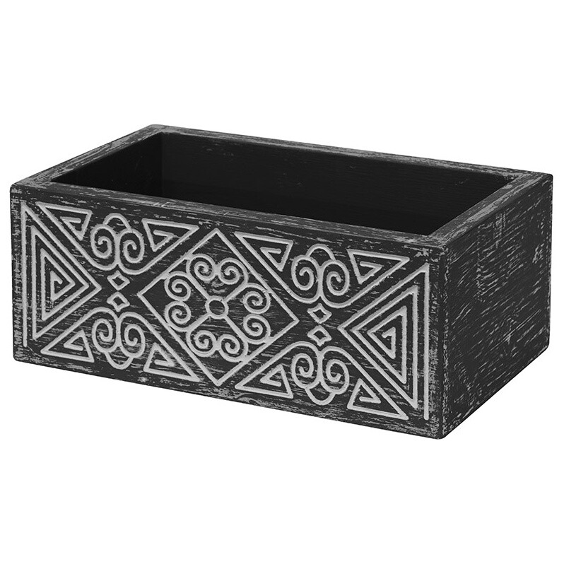 Ящик для хранения деревянный 12х30 см черный Papua Black