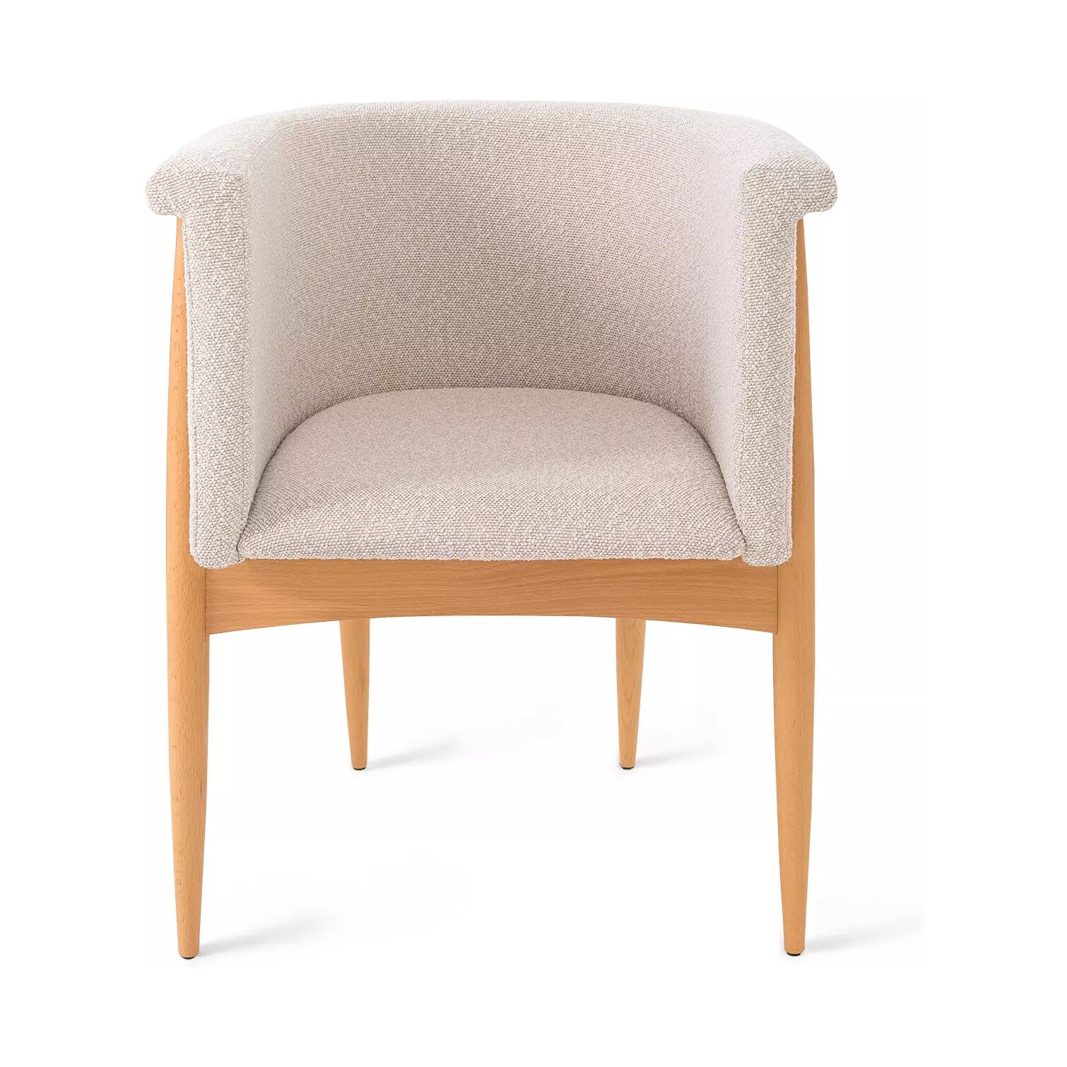 Кресло обеденное деревянное с мягким сиденьем ткань бежевое Borge