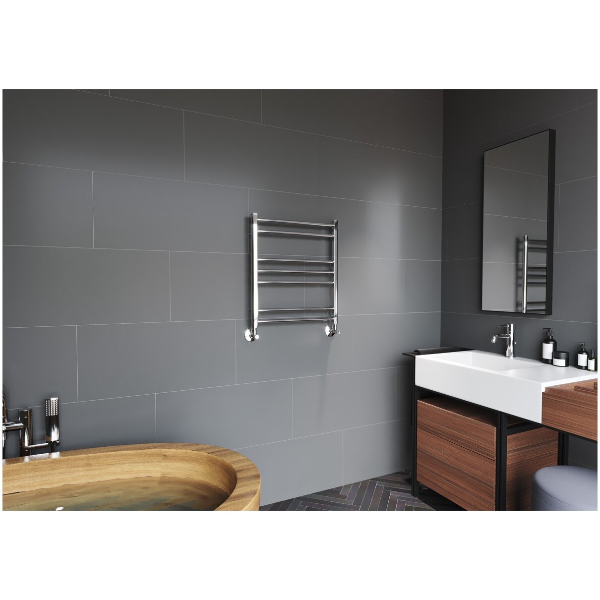 Полотенцесушитель водяной 50х60 см хром Lemark Poseidon LM42607 П7 - изображение 4